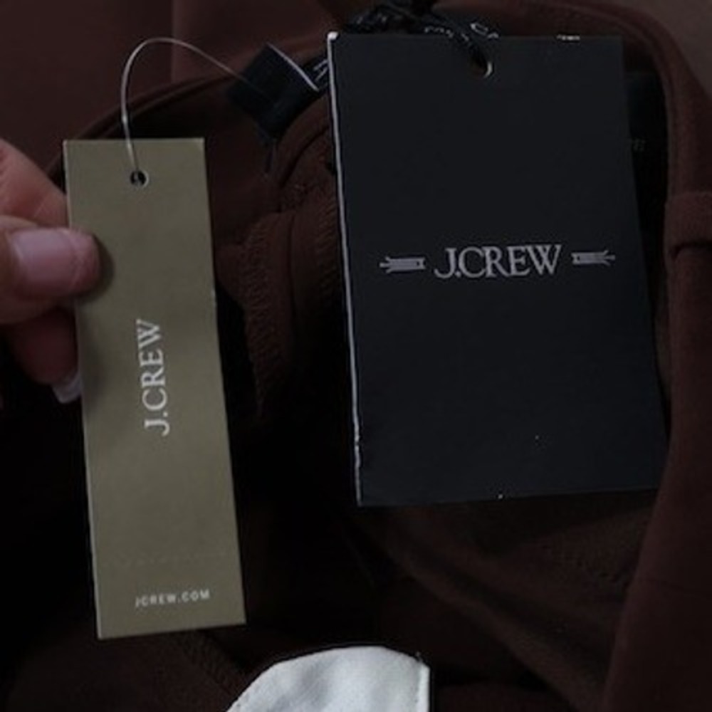 J.Crew Natalia Pant Women 2 Brown Wide Leg High Rise Four Season Stretch $158NWT - Picture 10 of 15